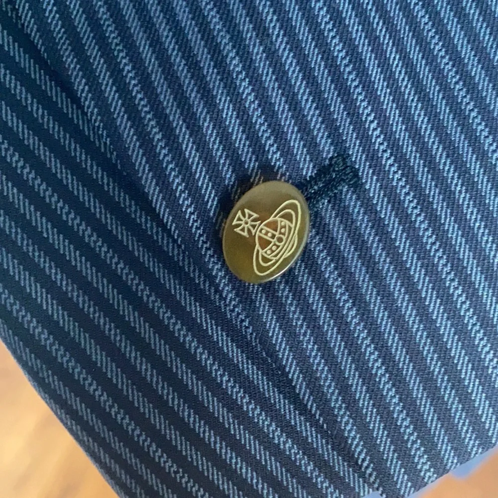 Vivienne Westwood Navy Pinstripe Suit Jacket